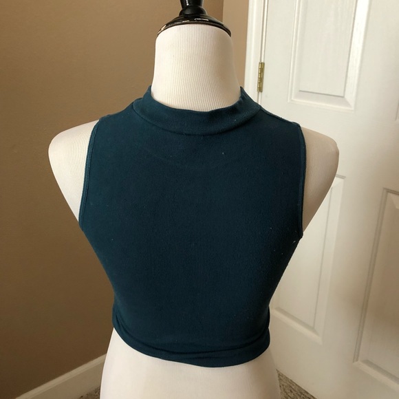 Teal stretchy crop top - Picture 2 of 3